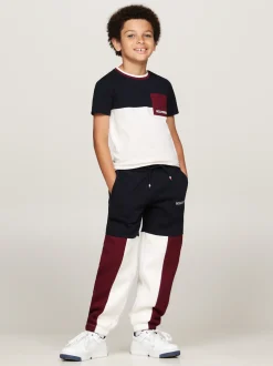 T-Shirty I Koszulki Polo*Tommy Hilfiger T-shirt Z Blokami Kolorów I Logo ANCIENT WHITE