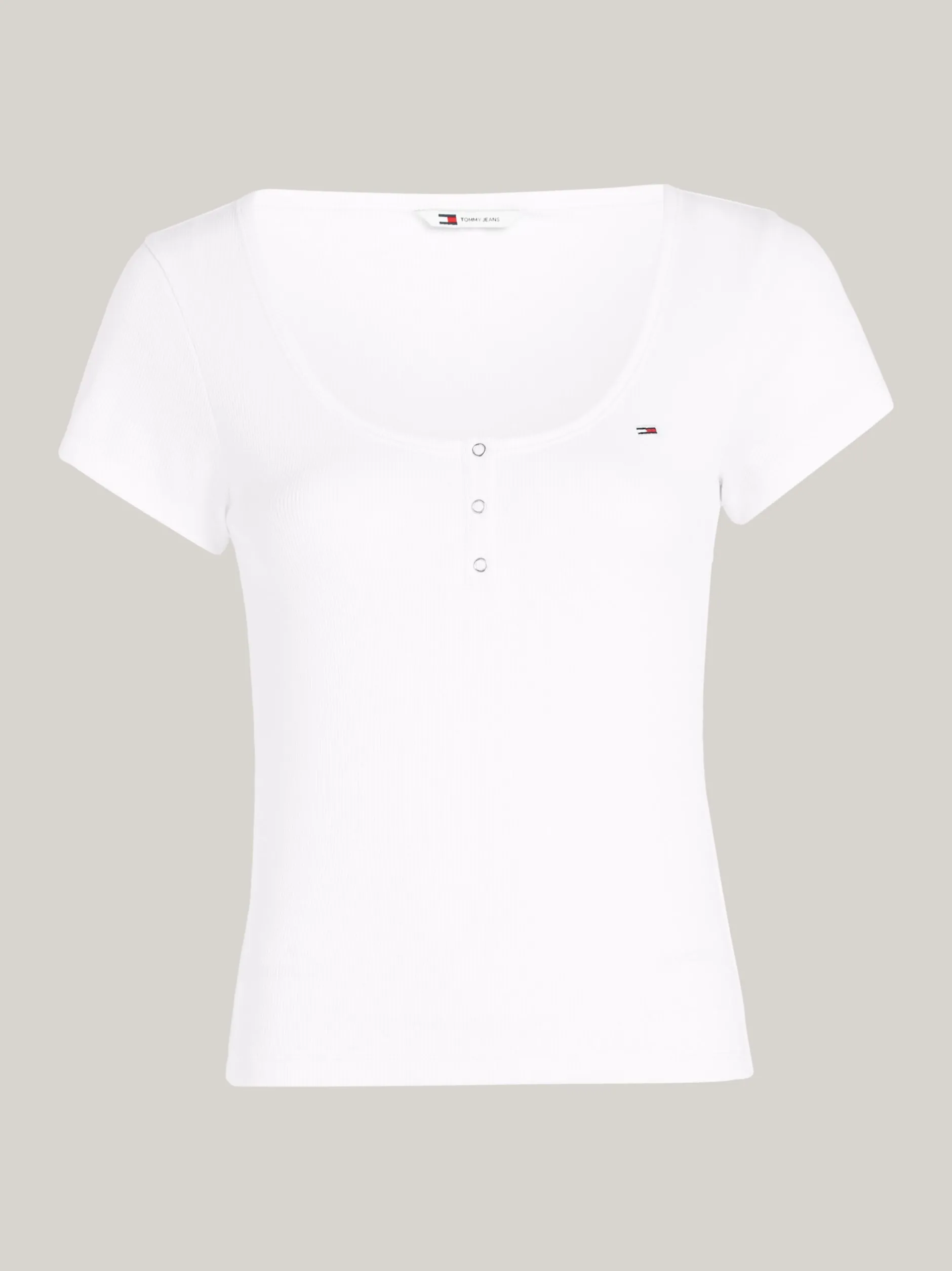 T-Shirty*Tommy Hilfiger T-shirt Z Dekoltem W Kształcie Litery U WHITE