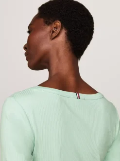 T-Shirty*Tommy Hilfiger T-shirt Z Długim Rękawem I Dekoltem W łódkę MINTY ESSENCE
