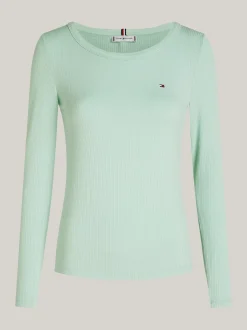 T-Shirty*Tommy Hilfiger T-shirt Z Długim Rękawem I Dekoltem W łódkę MINTY ESSENCE
