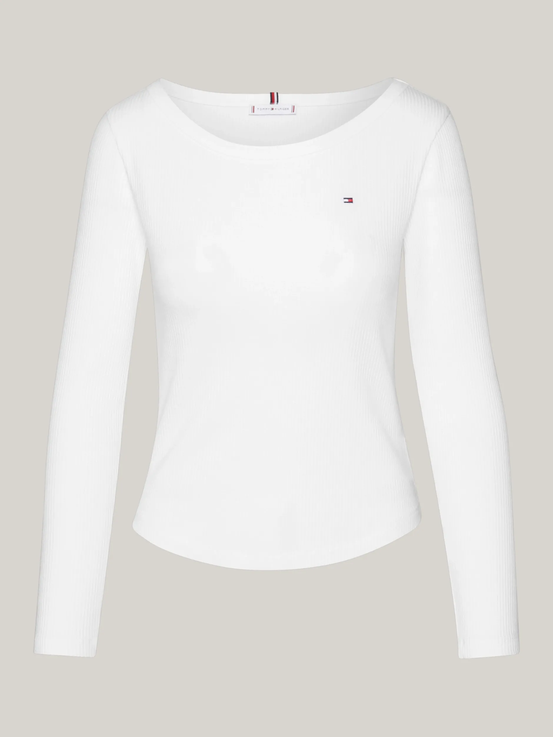 T-Shirty*Tommy Hilfiger T-shirt Z Długim Rękawem I Dekoltem W łódkę ECRU