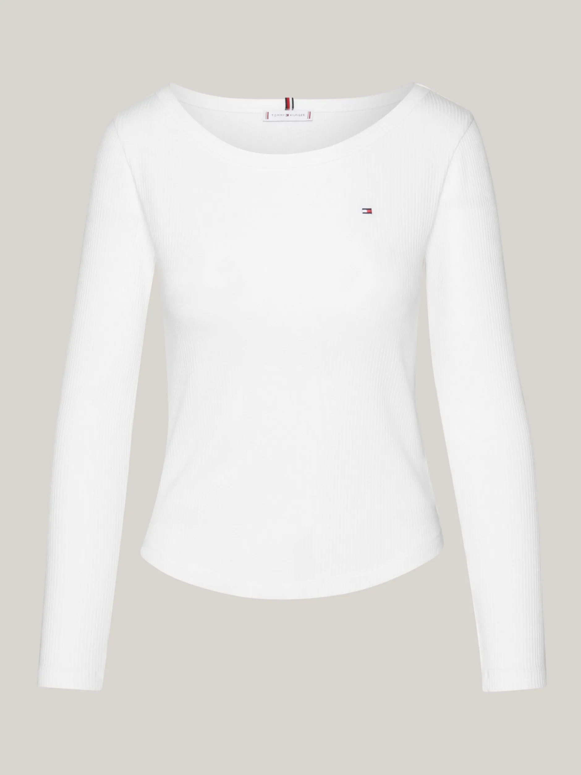 T-Shirty*Tommy Hilfiger T-shirt Z Długim Rękawem I Dekoltem W łódkę ECRU