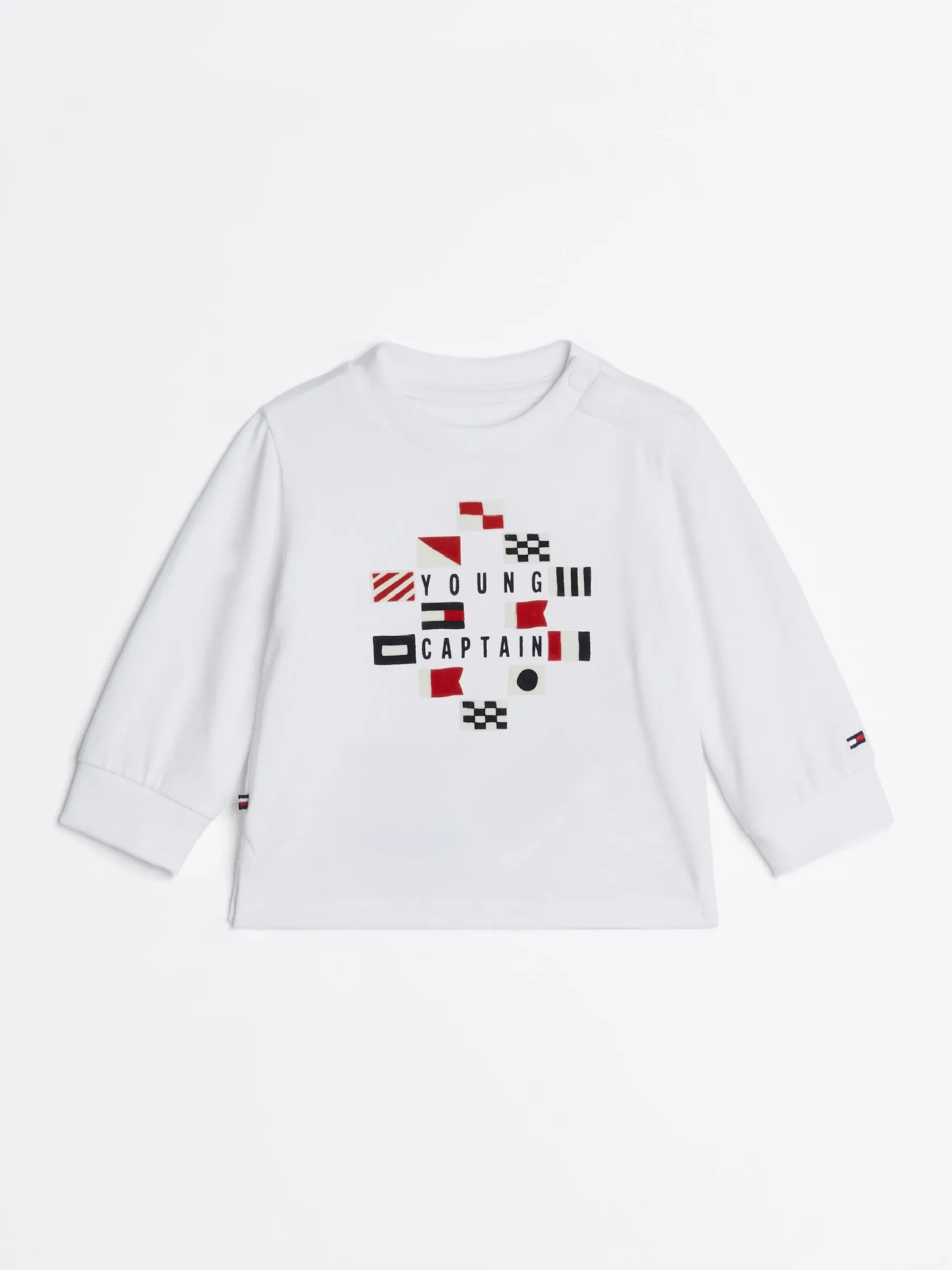 Dziewczynki|Chłopcy*Tommy Hilfiger T-shirt Z Długim Rękawem I Flokowanym Logo WHITE