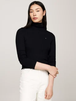 T-Shirty*Tommy Hilfiger T-shirt Z Długim Rękawem I Golfem BLACK