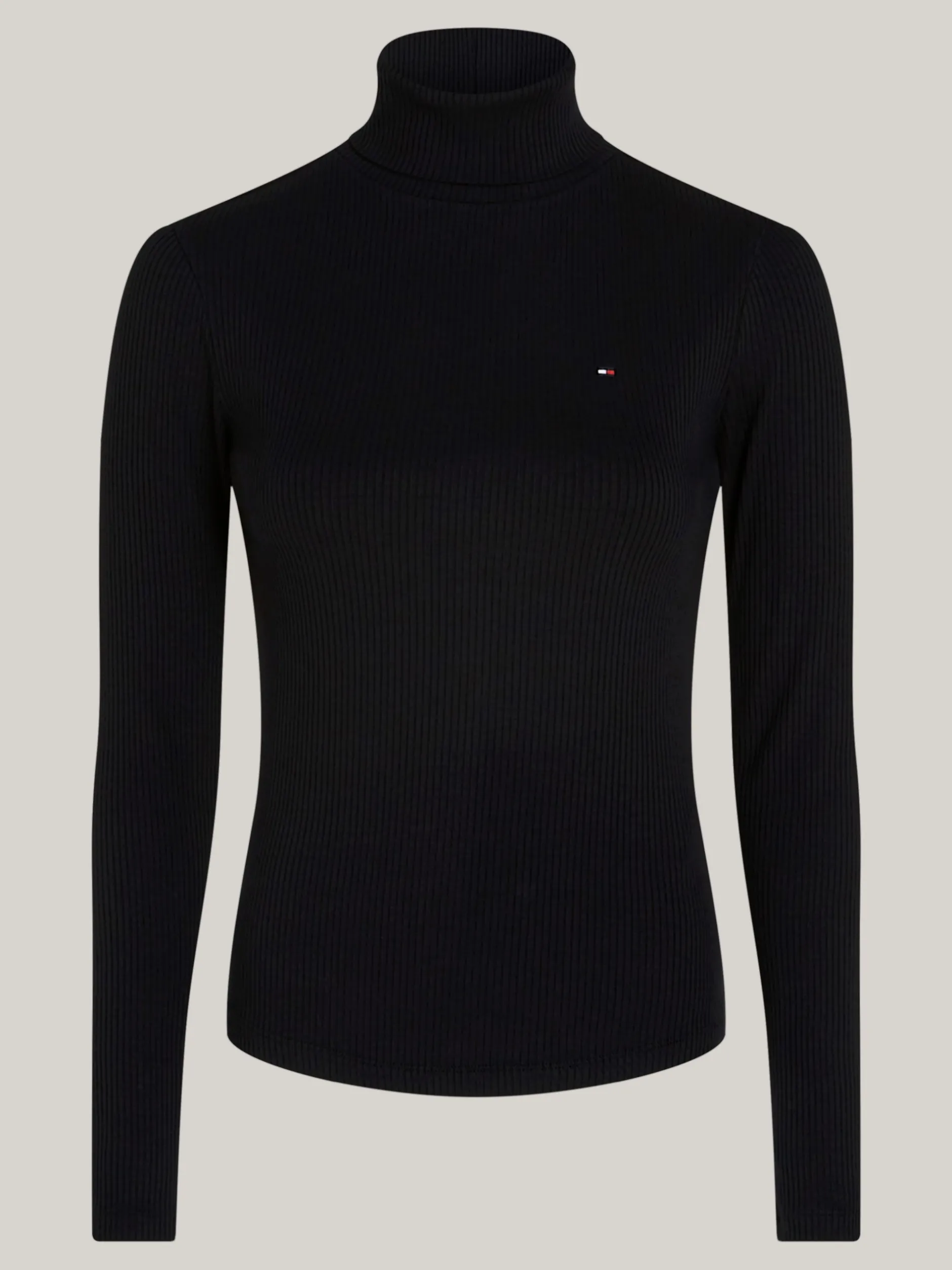 T-Shirty*Tommy Hilfiger T-shirt Z Długim Rękawem I Golfem BLACK
