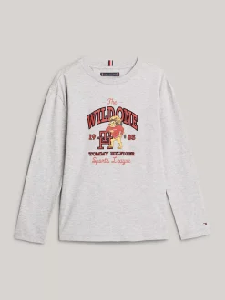T-Shirty I Koszulki Polo*Tommy Hilfiger T-shirt Z Długim Rękawem I Logo LIGHT GREY HEATHER