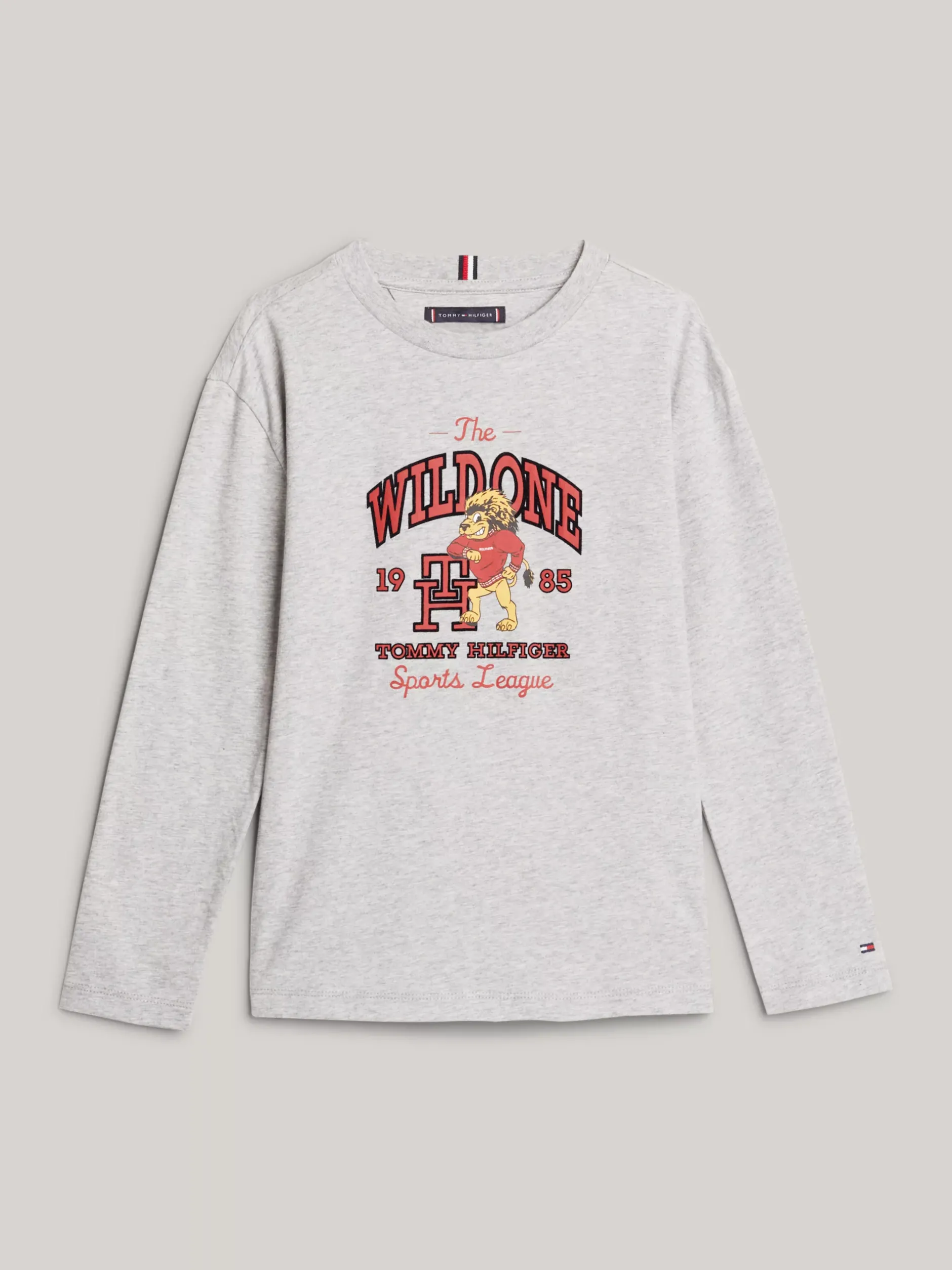 T-Shirty I Koszulki Polo*Tommy Hilfiger T-shirt Z Długim Rękawem I Logo LIGHT GREY HEATHER