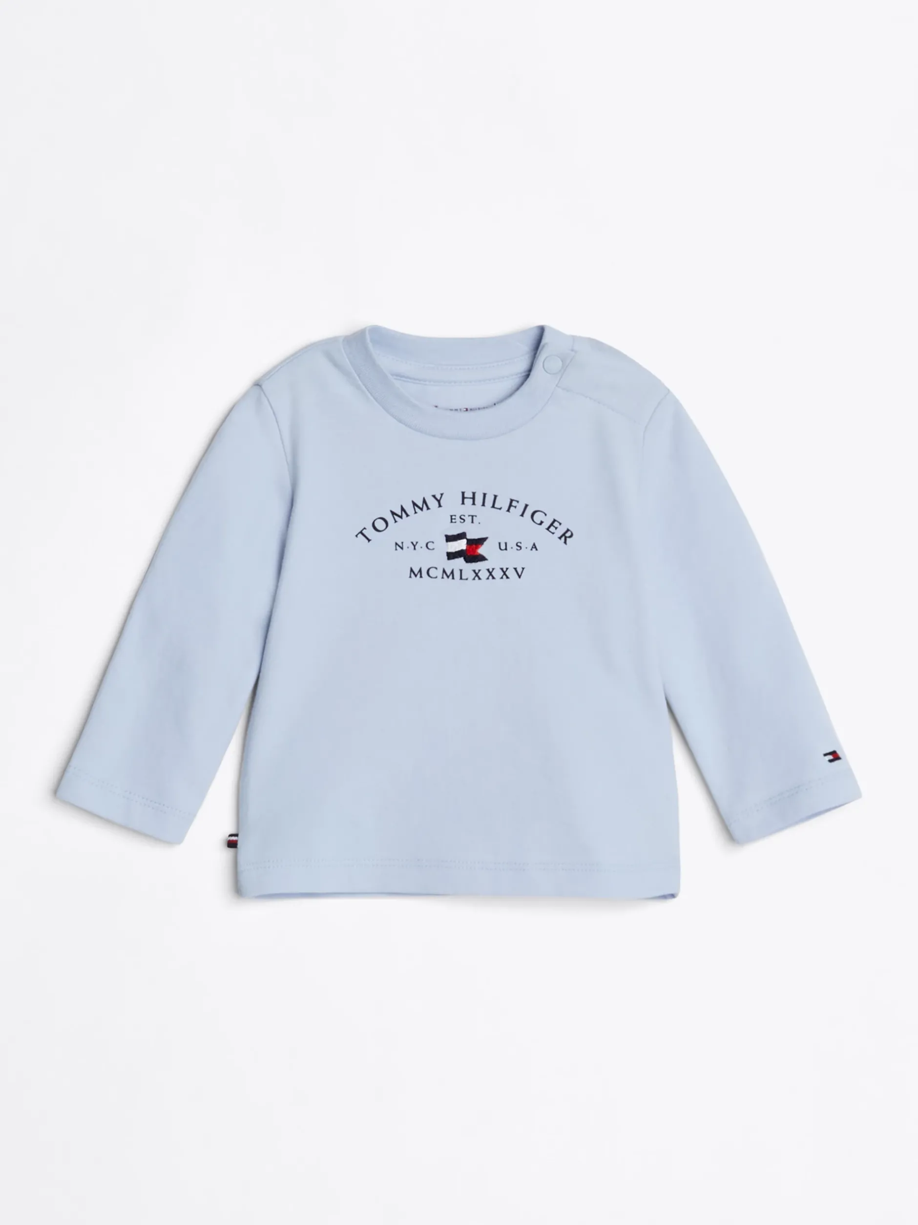 Dziewczynki|Chłopcy*Tommy Hilfiger T-shirt Z Długim Rękawem I Okrągłym Dekoltem BREEZY BLUE