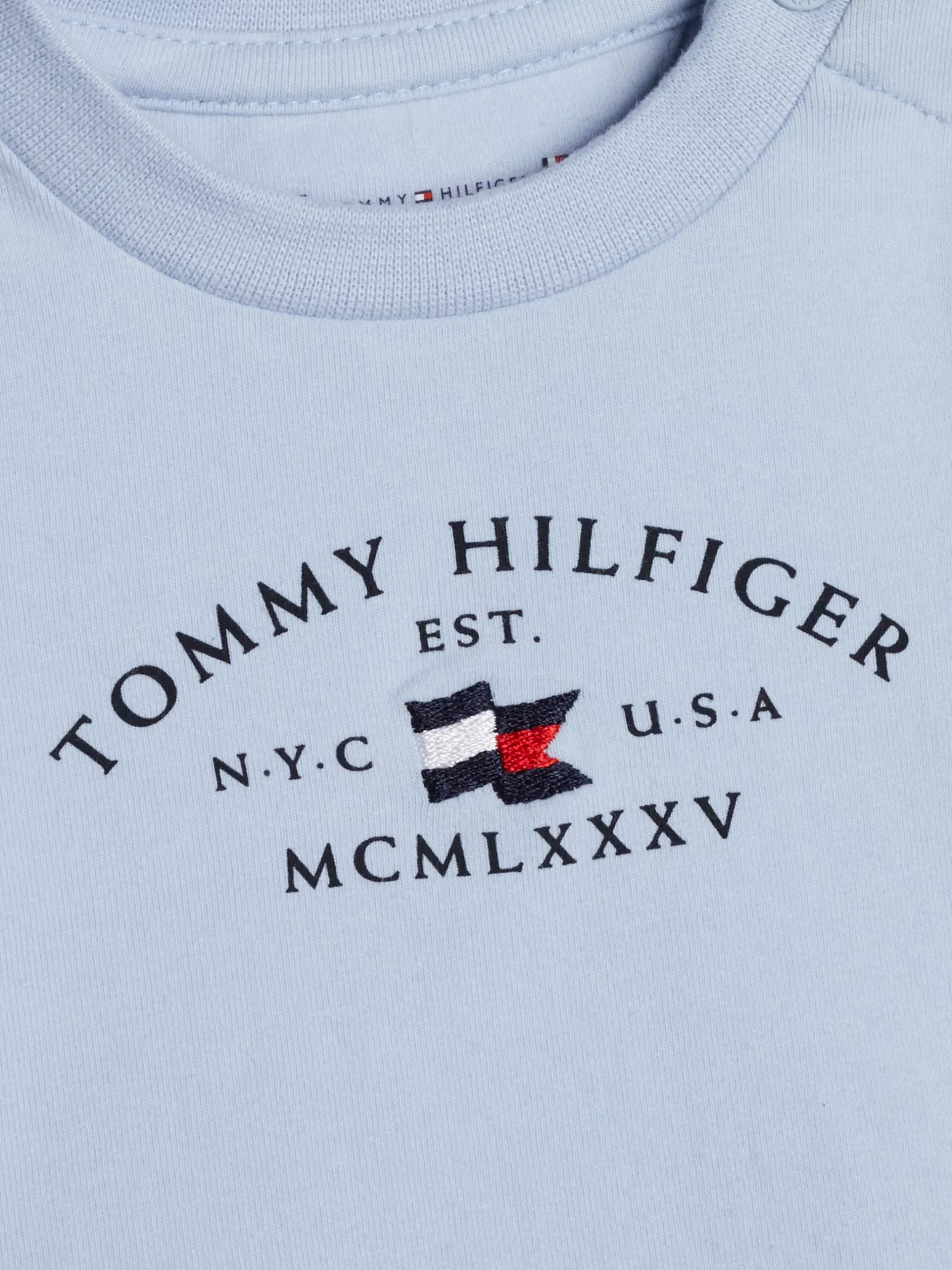 Dziewczynki|Chłopcy*Tommy Hilfiger T-shirt Z Długim Rękawem I Okrągłym Dekoltem BREEZY BLUE