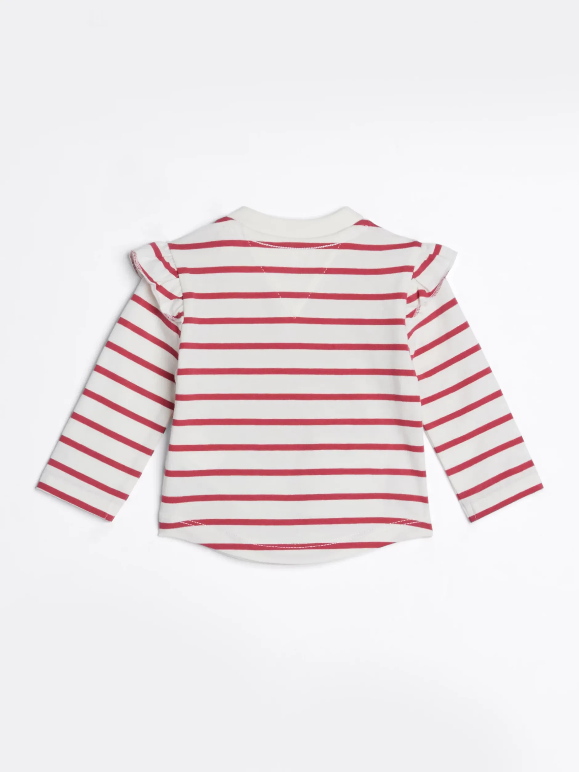 Dziewczynki|Chłopcy*Tommy Hilfiger T-shirt Z Długim Rękawem W Paski Z Falbankami HERITAGE PINK STRIPE