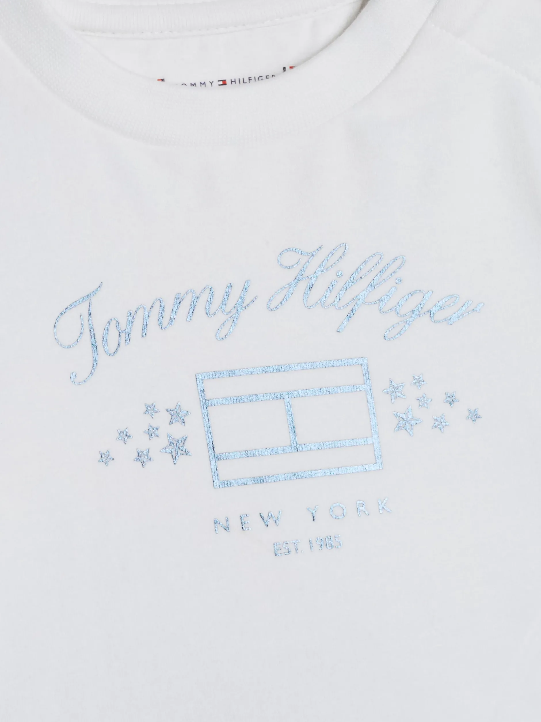 Dziewczynki|Chłopcy*Tommy Hilfiger T-shirt Z Długim Rękawem Z Metalicznym Logo WHITE