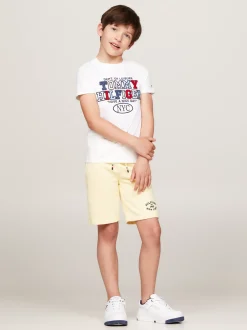 T-Shirty I Koszulki Polo*Tommy Hilfiger T-shirt Z Dzianiny Pętelkowej Ze Sloganem WHITE
