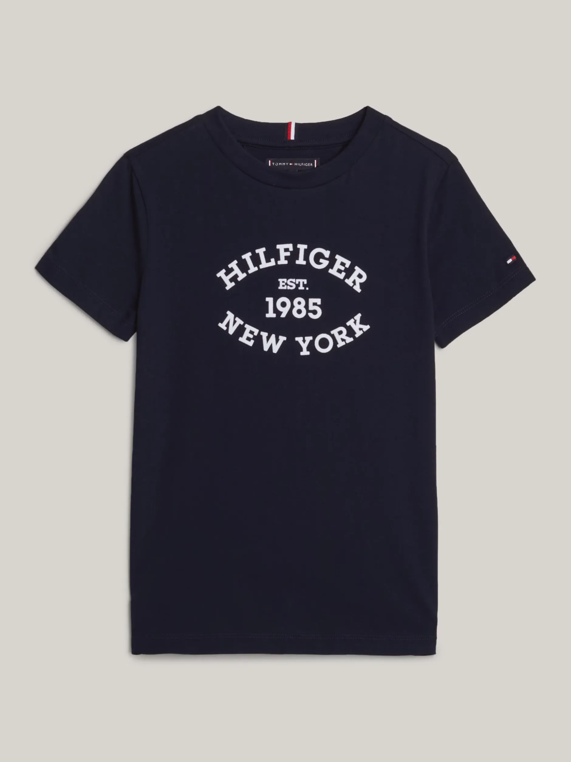 T-Shirty I Koszulki Polo*Tommy Hilfiger T-shirt Z Flokowanym Logo Hilfiger DESERT SKY