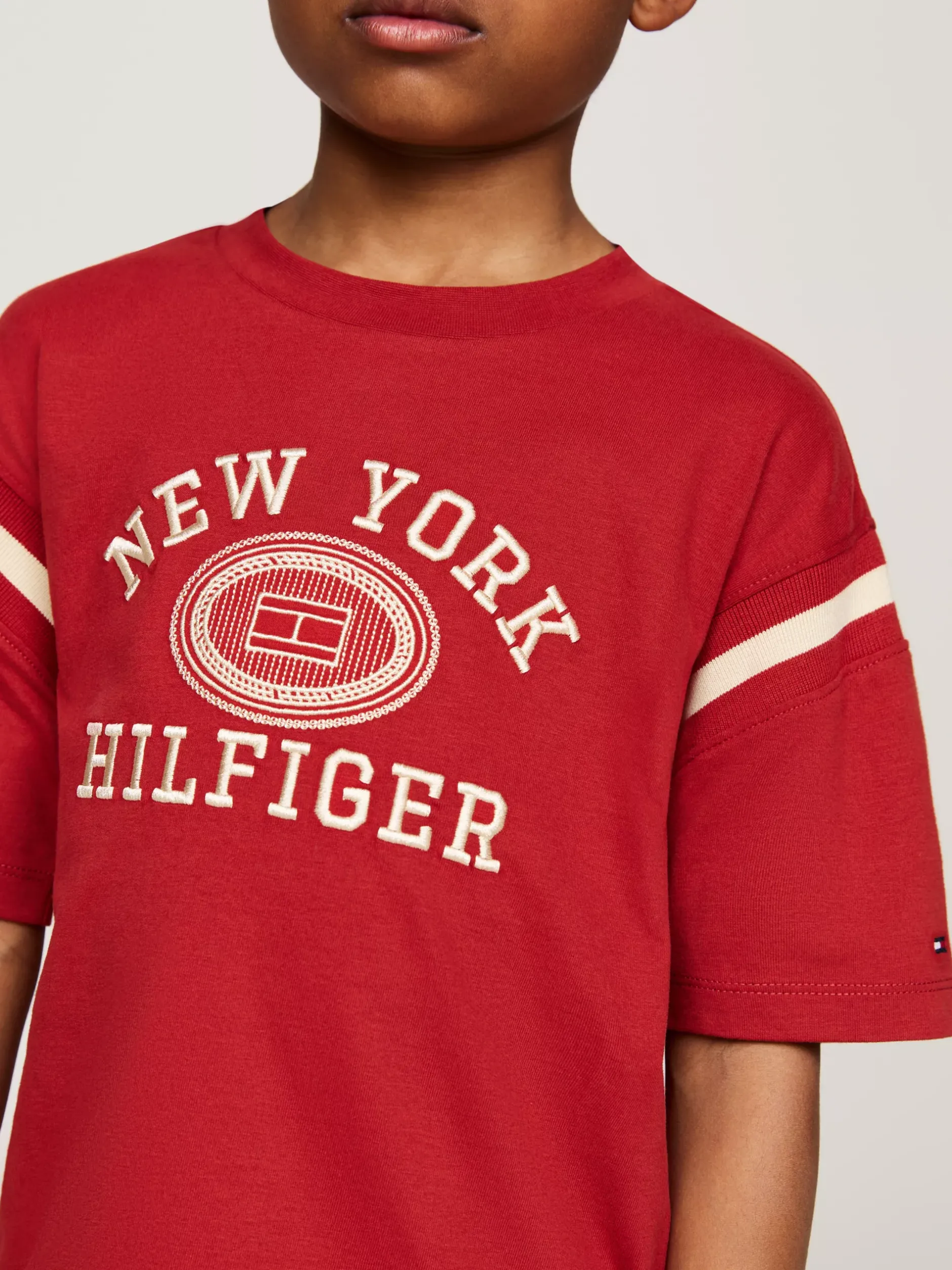 T-Shirty I Koszulki Polo*Tommy Hilfiger T-shirt Z Haftem Z Logo Hilfiger DARK MAGMA