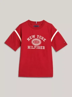 T-Shirty I Koszulki Polo*Tommy Hilfiger T-shirt Z Haftem Z Logo Hilfiger DARK MAGMA