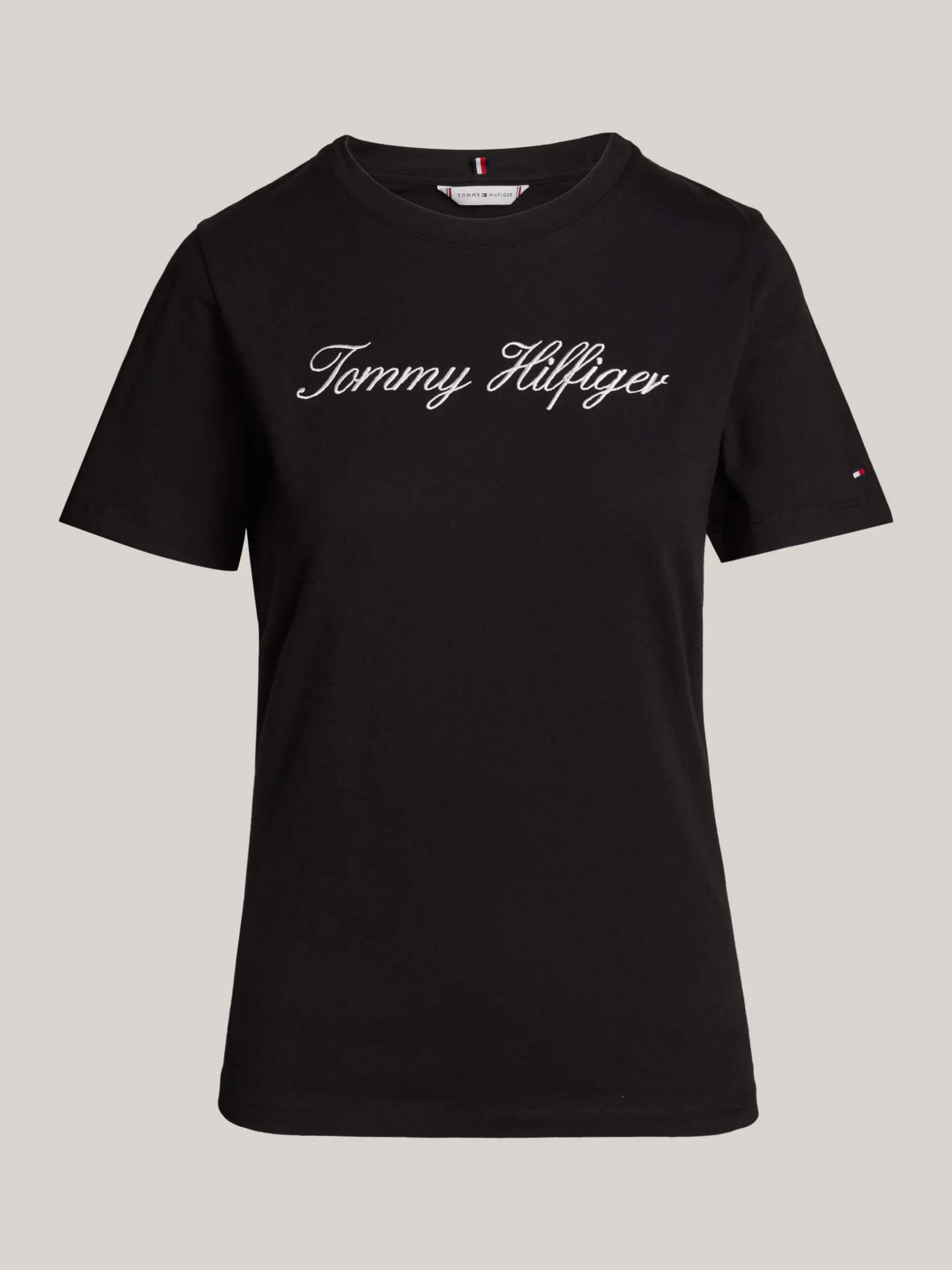 T-Shirty*Tommy Hilfiger T-shirt Z Kaligrafowanym Logo NOS BLACK