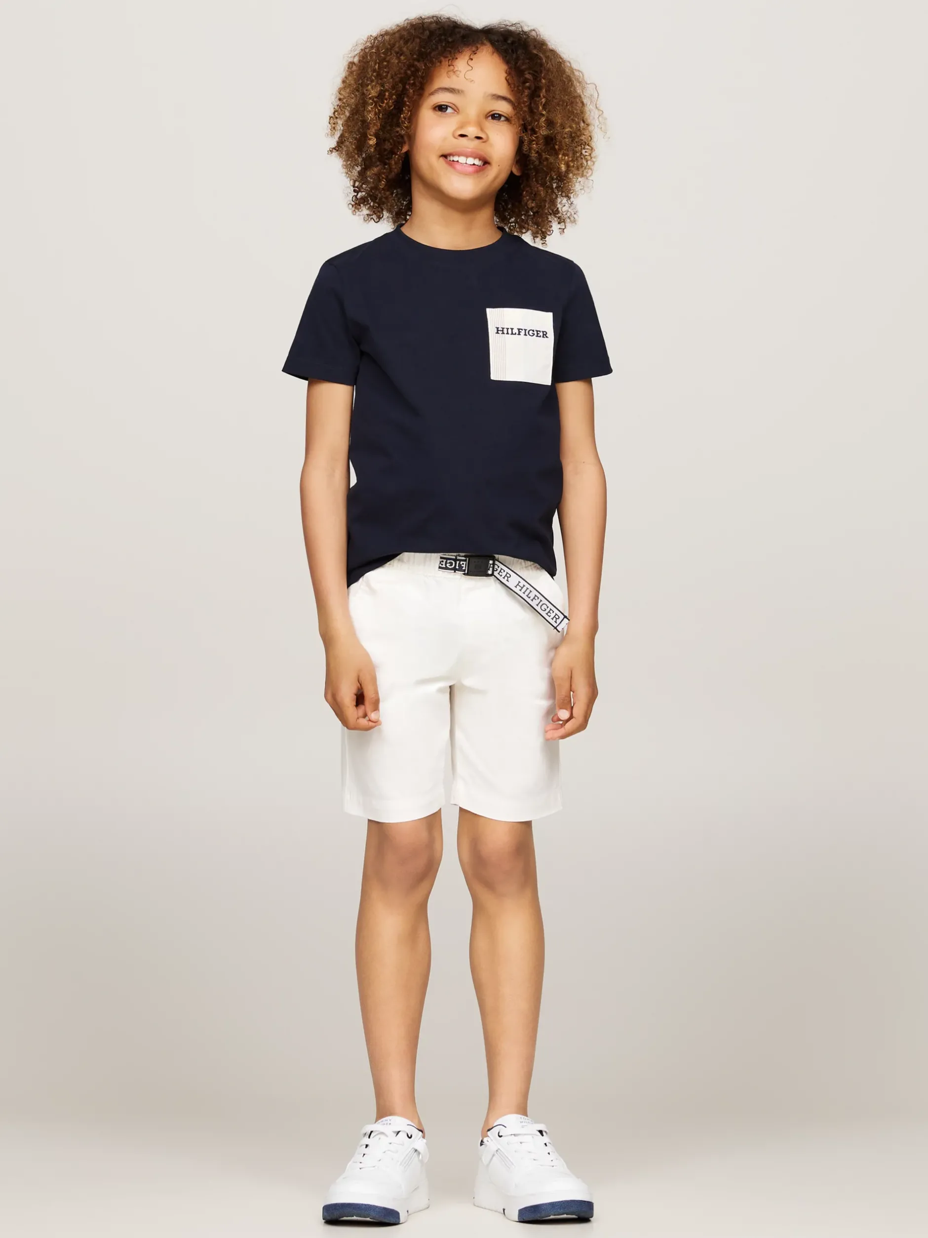 T-Shirty I Koszulki Polo*Tommy Hilfiger T-shirt Z Kieszenią W Kratę I Logo DESERT SKY