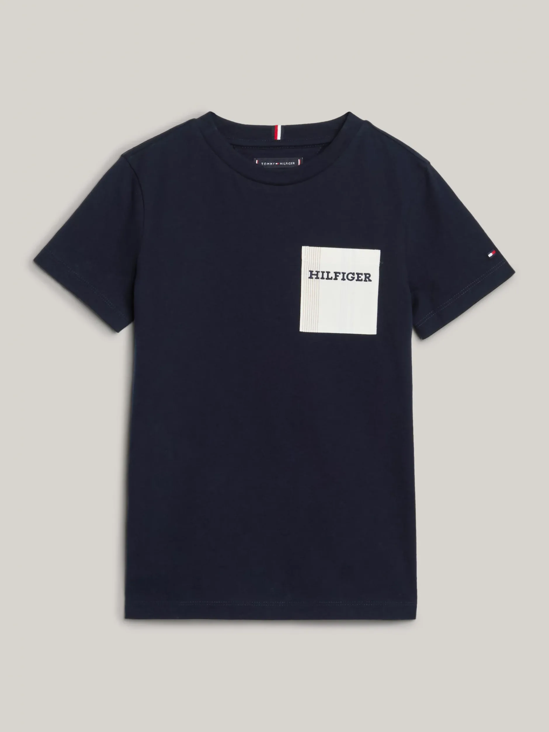 T-Shirty I Koszulki Polo*Tommy Hilfiger T-shirt Z Kieszenią W Kratę I Logo DESERT SKY
