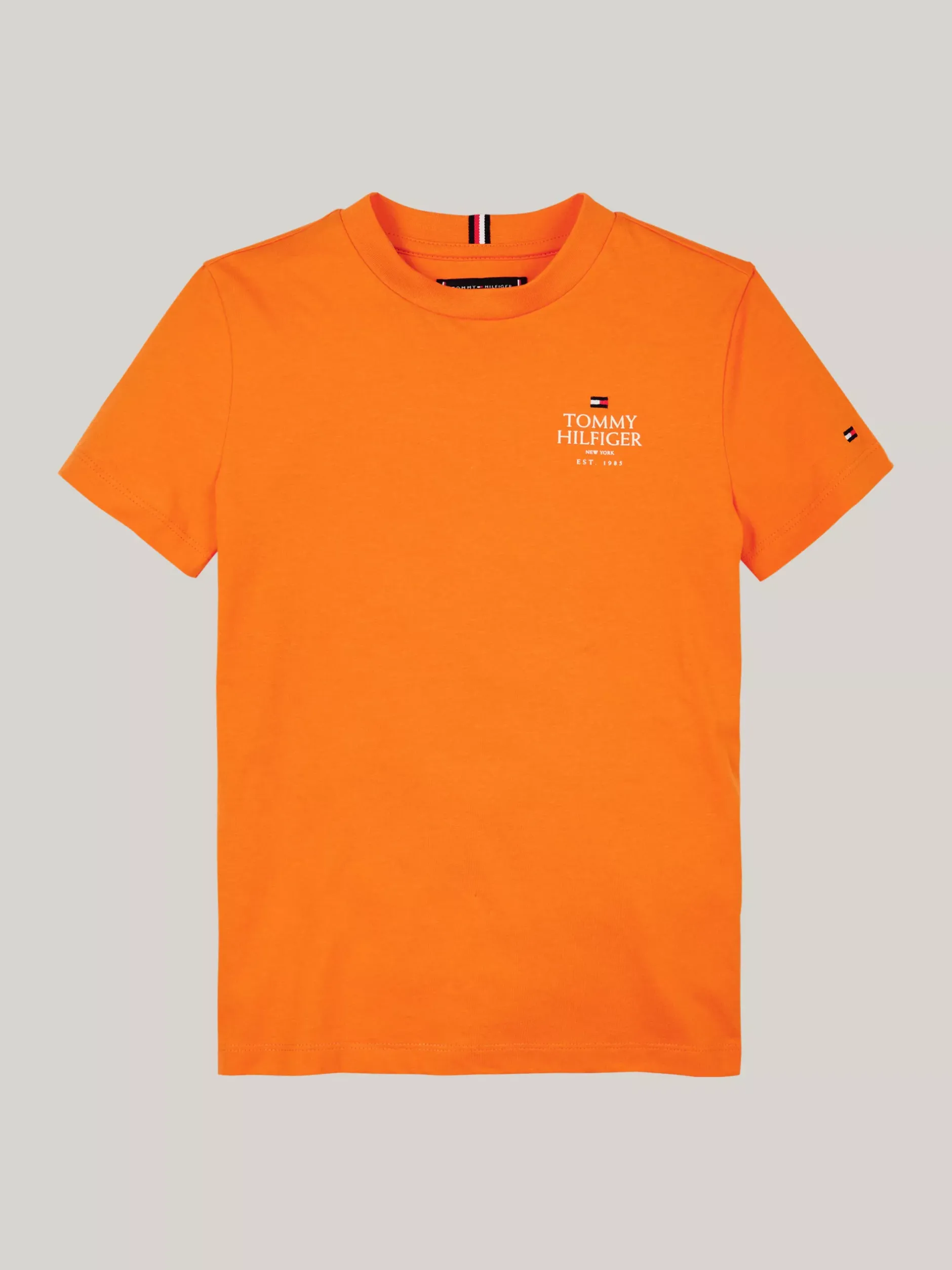 T-Shirty I Koszulki Polo*Tommy Hilfiger T-shirt Z Logo Hilfiger I Okrągłym Dekoltem ORANGE THUNDER