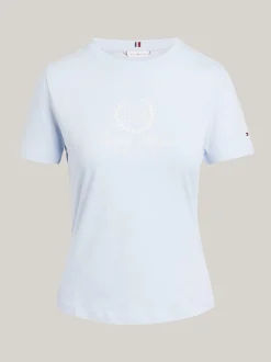 T-Shirty*Tommy Hilfiger T-shirt Z Logo I Okrągłym Dekoltem BREEZY BLUE