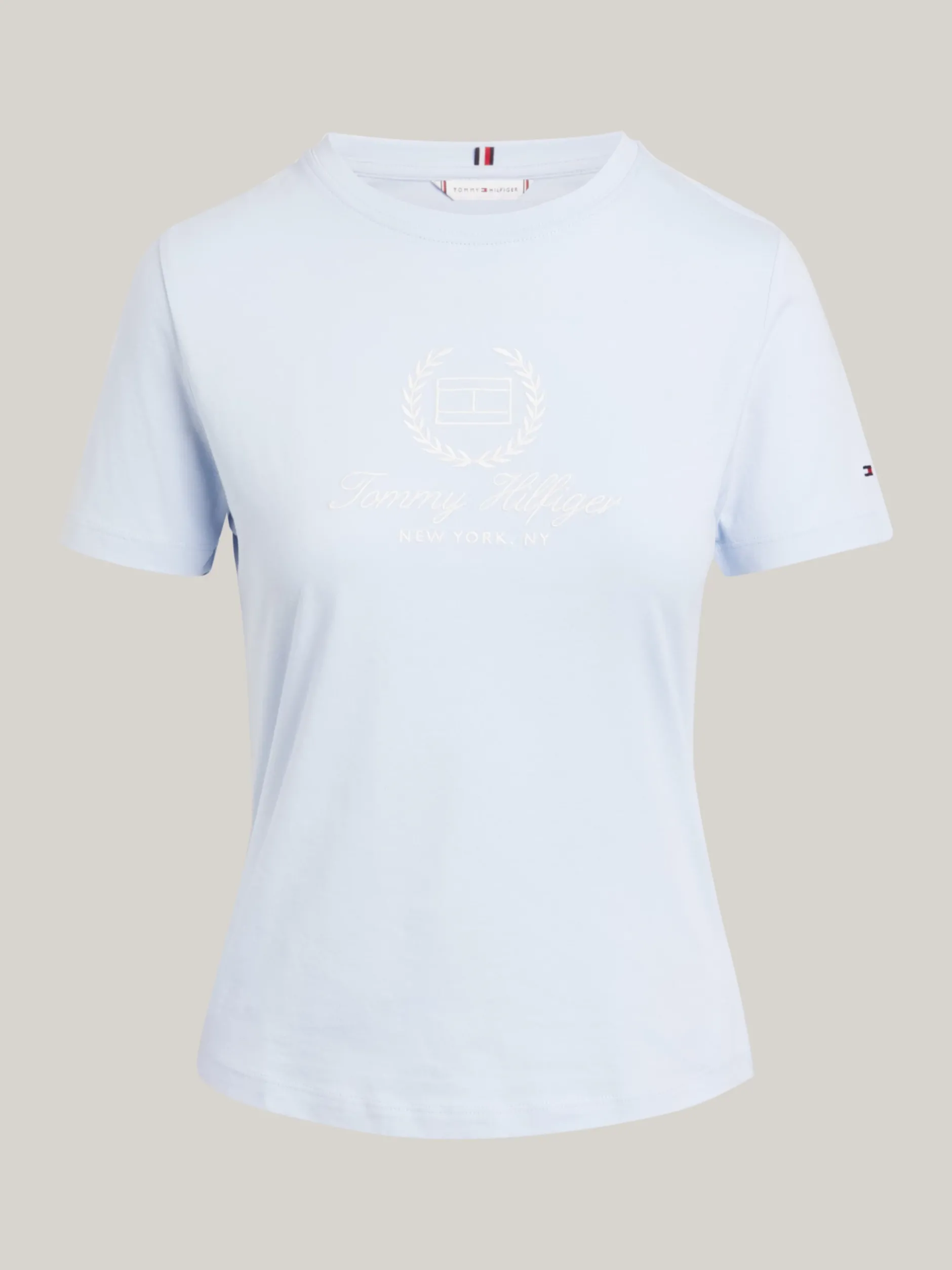 T-Shirty*Tommy Hilfiger T-shirt Z Logo I Okrągłym Dekoltem BREEZY BLUE