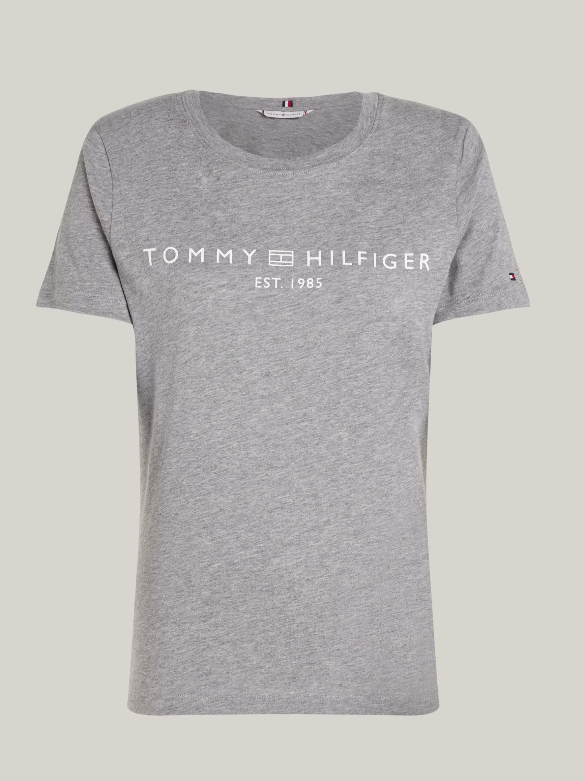 T-Shirty*Tommy Hilfiger T-shirt Z Logo Z Flagą Curve MEDIUM GREY HEATHER