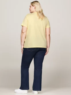 T-Shirty*Tommy Hilfiger T-shirt Z Logo Z Flagą Curve LEMON ZEST