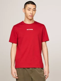 T-Shirty*Tommy Hilfiger T-shirt Z Monotypowym Logo Hilfiger DARK MAGMA