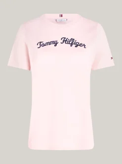 T-Shirty*Tommy Hilfiger T-shirt Z Napisem Z Kolekcji Curve DELICATE PINK