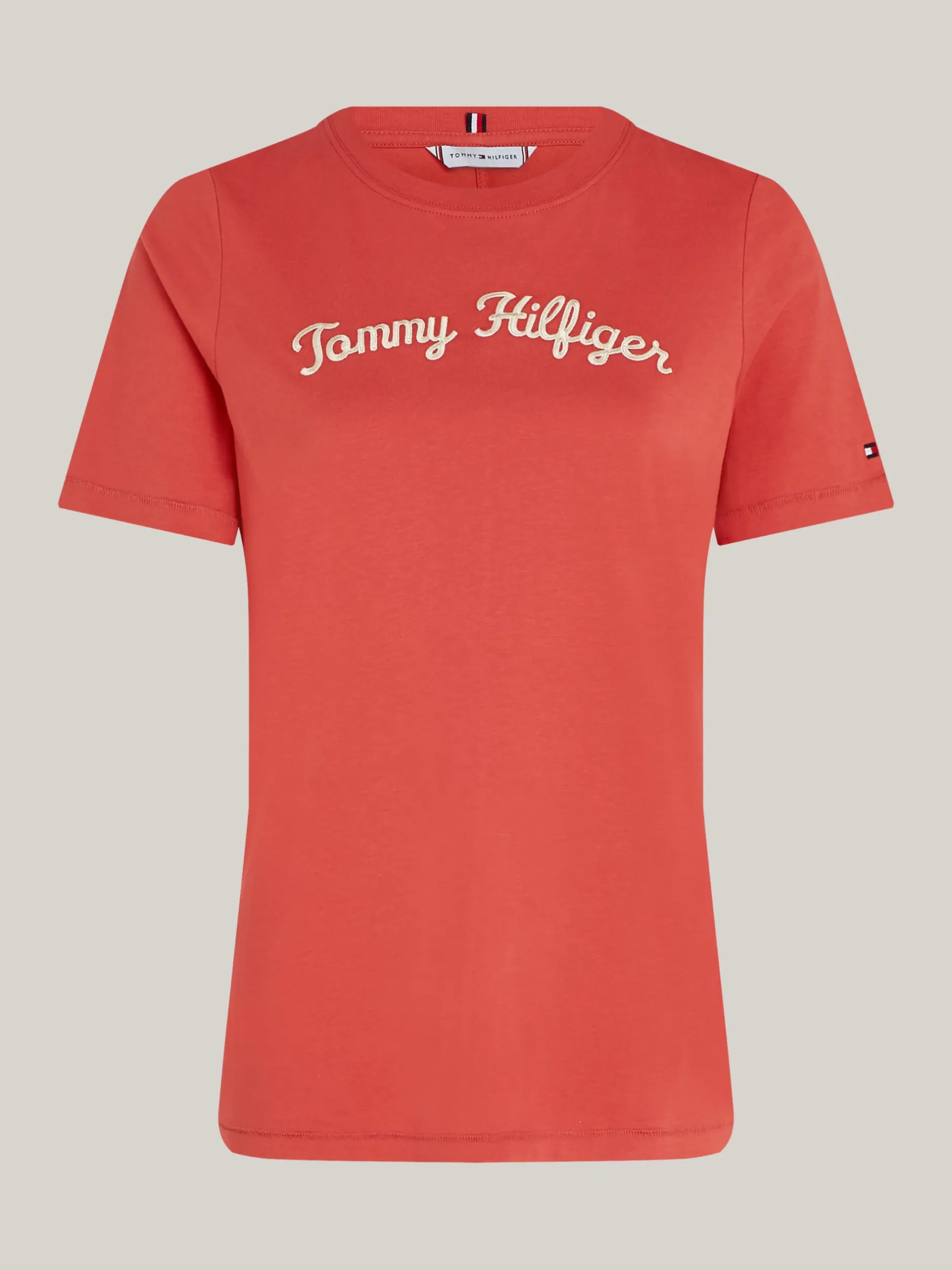 T-Shirty*Tommy Hilfiger T-shirt Z Napisem Z Kolekcji Curve TERRA RED