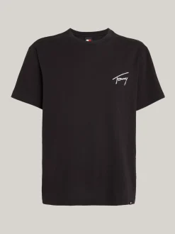 T-Shirty*Tommy Hilfiger T-shirt Z Okrągłym Dekoltem Z Logo BLACK