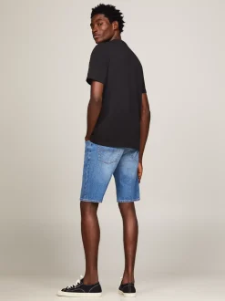T-Shirty*Tommy Hilfiger T-shirt Z Okrągłym Dekoltem I Naszywką Tommy BLACK