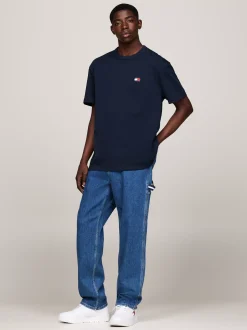 T-Shirty*Tommy Hilfiger T-shirt Z Okrągłym Dekoltem I Naszywką Tommy DARK NIGHT NAVY