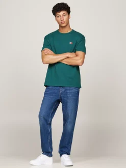 T-Shirty*Tommy Hilfiger T-shirt Z Okrągłym Dekoltem I Naszywką Tommy DEEP SEAWATER
