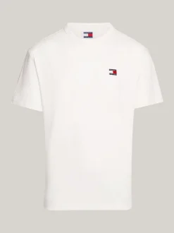 T-Shirty*Tommy Hilfiger T-shirt Z Okrągłym Dekoltem I Naszywką Tommy ANCIENT WHITE