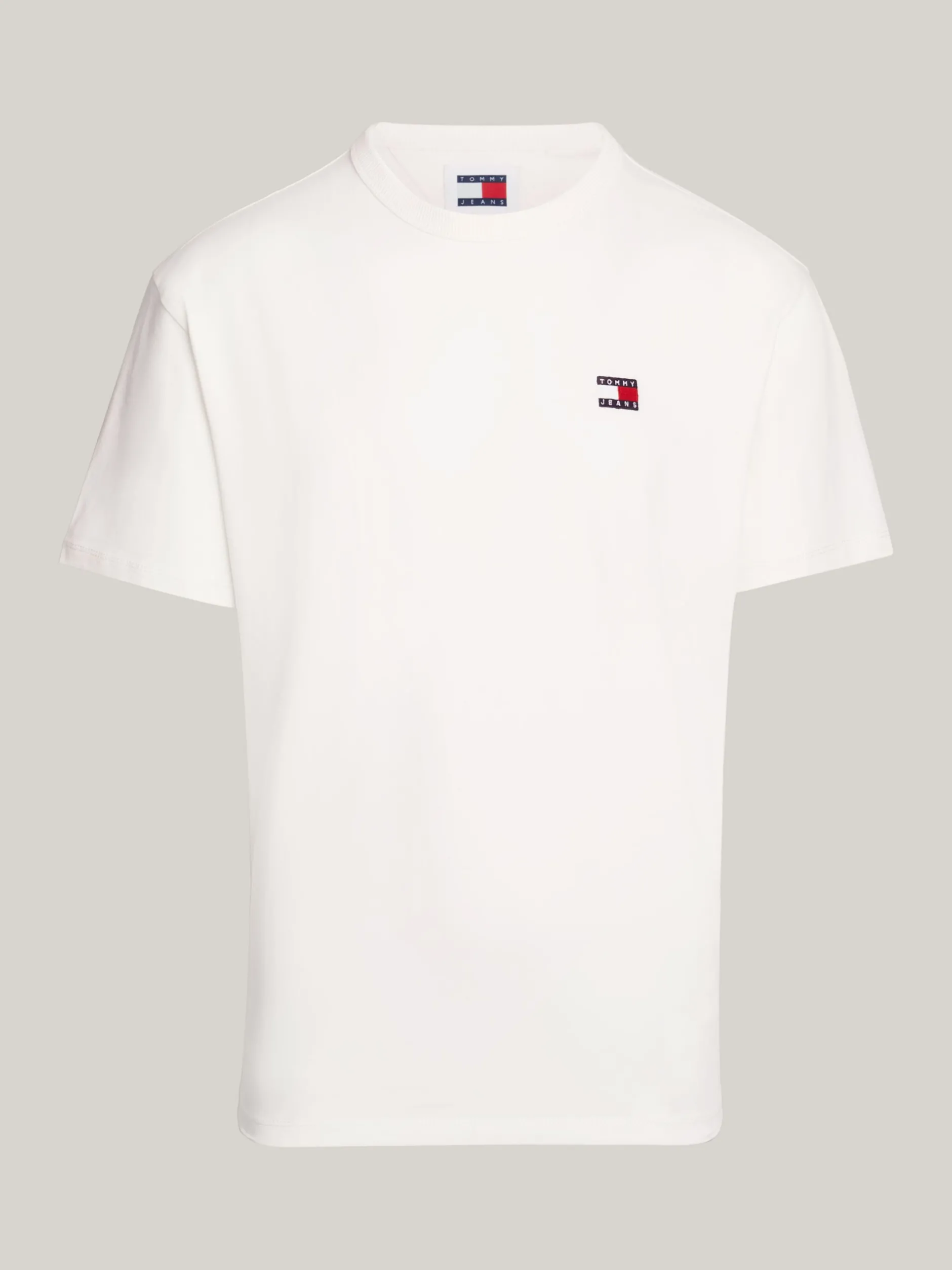 T-Shirty*Tommy Hilfiger T-shirt Z Okrągłym Dekoltem I Naszywką Tommy ANCIENT WHITE