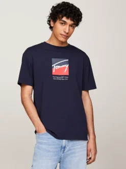 T-Shirty*Tommy Hilfiger T-shirt Z Okrągłym Dekoltem Z Logo DARK NIGHT NAVY