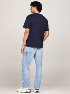 T-Shirty*Tommy Hilfiger T-shirt Z Okrągłym Dekoltem Z Logo DARK NIGHT NAVY