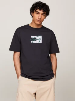 T-Shirty*Tommy Hilfiger T-shirt Z Okrągłym Dekoltem I Logo BLACK