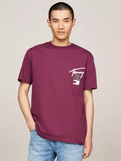 T-Shirty*Tommy Hilfiger T-shirt Z Okrągłym Dekoltem I Logo Z Tyłu VALLEY GRAPE