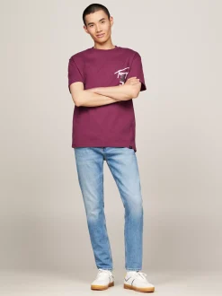T-Shirty*Tommy Hilfiger T-shirt Z Okrągłym Dekoltem I Logo Z Tyłu VALLEY GRAPE