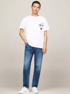 T-Shirty*Tommy Hilfiger T-shirt Z Okrągłym Dekoltem I Logo Z Tyłu WHITE