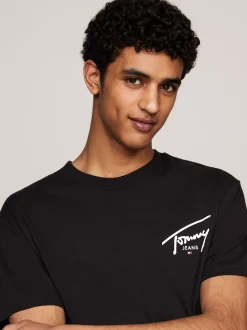 T-Shirty*Tommy Hilfiger T-shirt Z Okrągłym Dekoltem I Logo BLACK