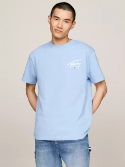 T-Shirty*Tommy Hilfiger T-shirt Z Okrągłym Dekoltem I Logo WESTSIDE BLUE