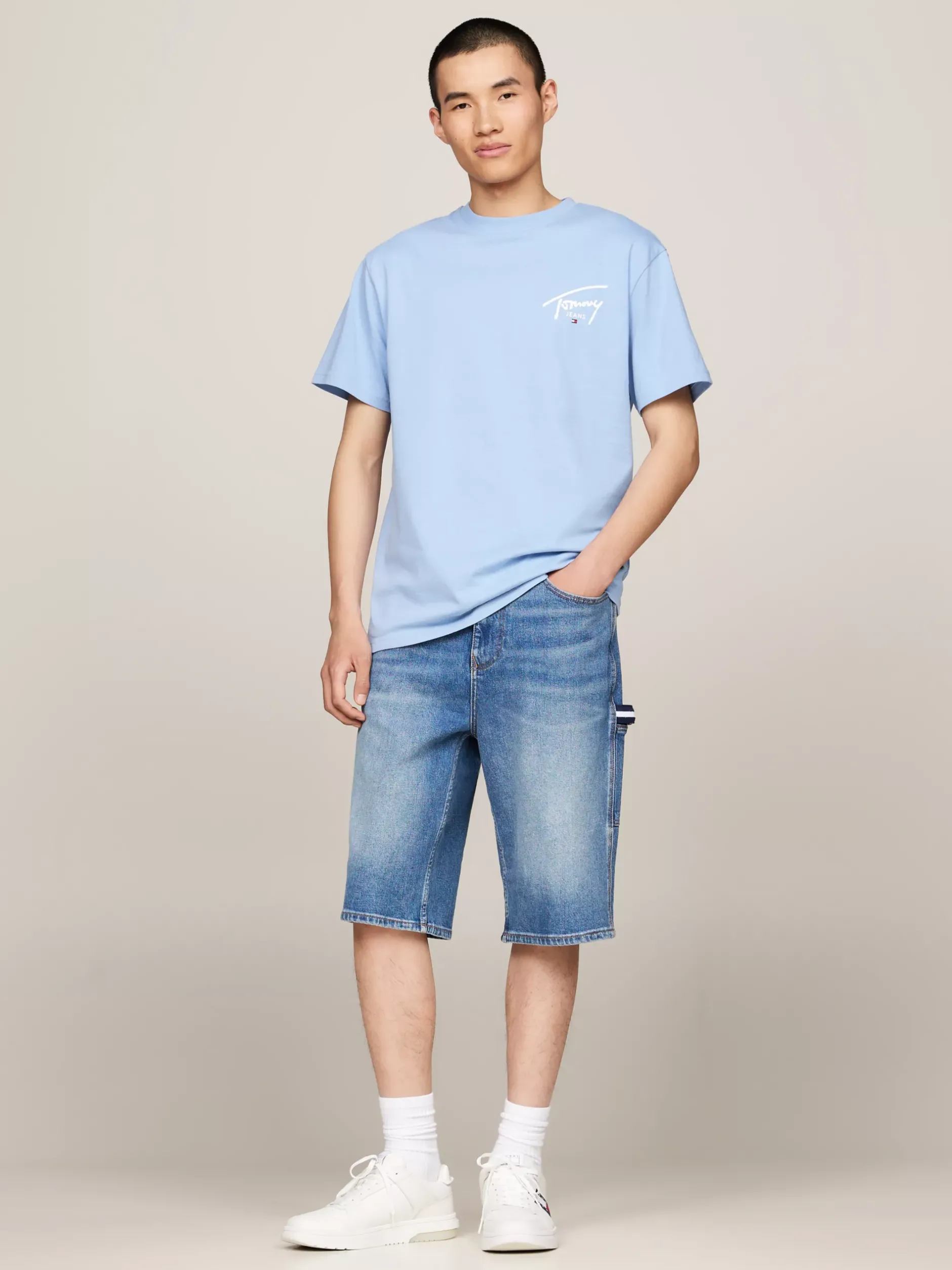 T-Shirty*Tommy Hilfiger T-shirt Z Okrągłym Dekoltem I Logo WESTSIDE BLUE