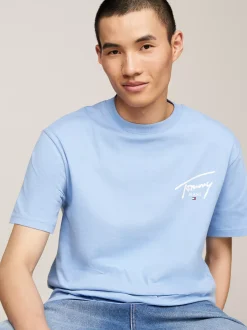 T-Shirty*Tommy Hilfiger T-shirt Z Okrągłym Dekoltem I Logo WESTSIDE BLUE