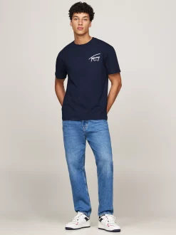T-Shirty*Tommy Hilfiger T-shirt Z Okrągłym Dekoltem I Logo DARK NIGHT NAVY