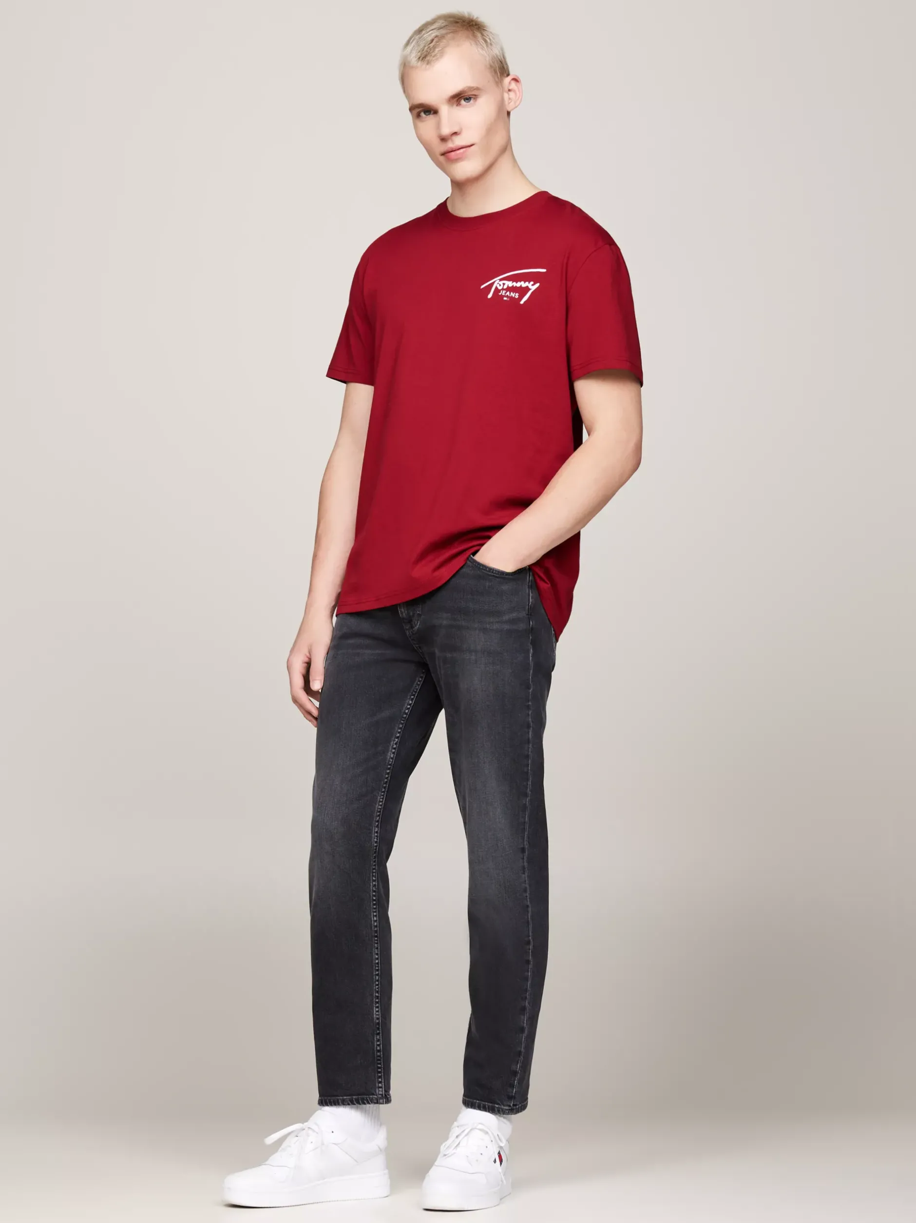 T-Shirty*Tommy Hilfiger T-shirt Z Okrągłym Dekoltem I Logo REGATTA RED