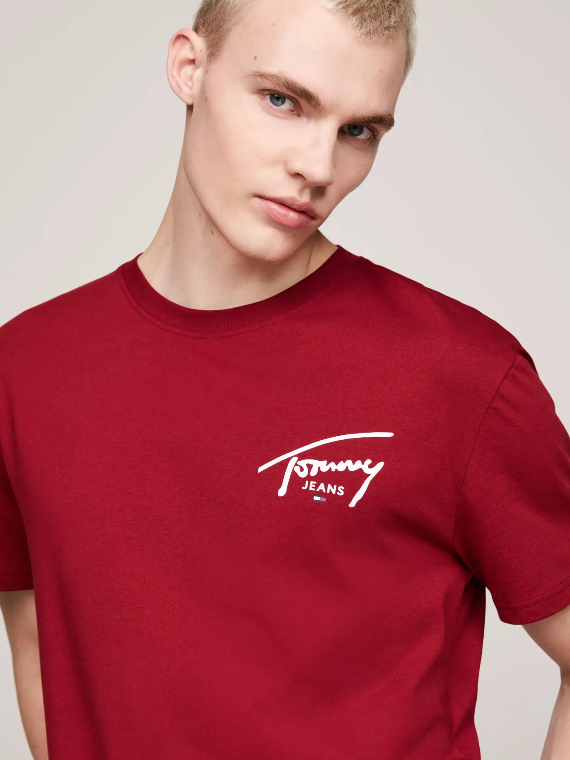 T-Shirty*Tommy Hilfiger T-shirt Z Okrągłym Dekoltem I Logo REGATTA RED