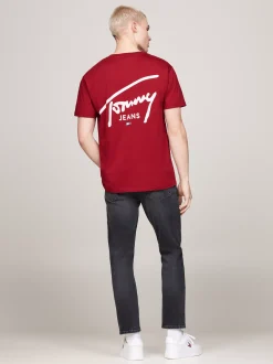 T-Shirty*Tommy Hilfiger T-shirt Z Okrągłym Dekoltem I Logo REGATTA RED